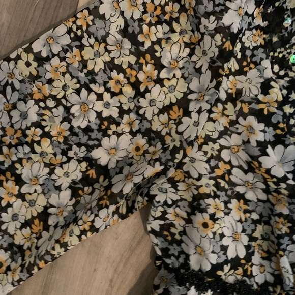 American Rag Y2K babydoll fairy burn ou micro floral & sequin mesh Whemsigoth - Picture 3 of 8